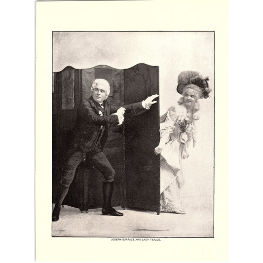 Joseph Surface and Lady Teazle Lithograph Art Print 9x11 V6