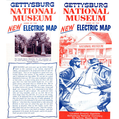 1966 Gettysburg National Museum PA Home of the New Electric Map Brochure AF7-E2