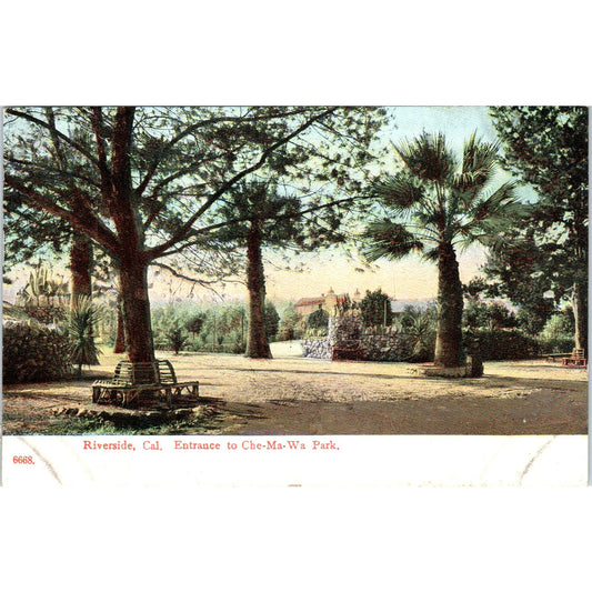 Entrance to Che-a-Wa Park Riverside California Vintage Postcard PD10