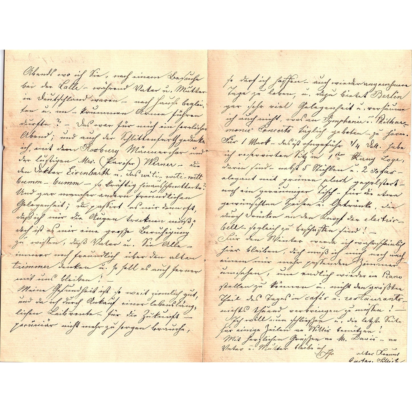 1886 Handwritten Letter from Berlin Germany Mary E. Davis AF4-2