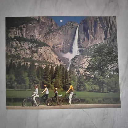 1978 Retro Kitsch Bike Riding at Yosemite Falls 8x10" Art Print V23