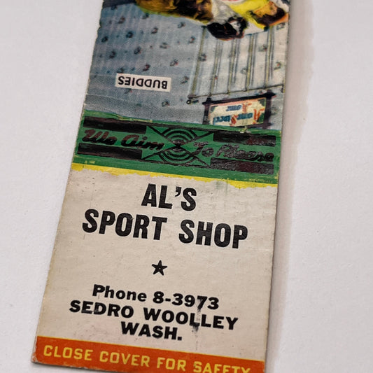 Al's Sport Shop Sedro Woolley WA Vintage Matchbook Cover TB6-MB1-15