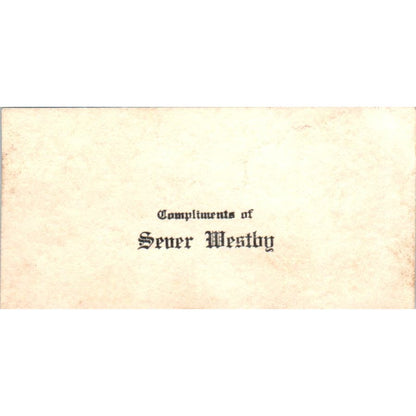 Compliments of Sever Westby Vintage Calling Card AF1