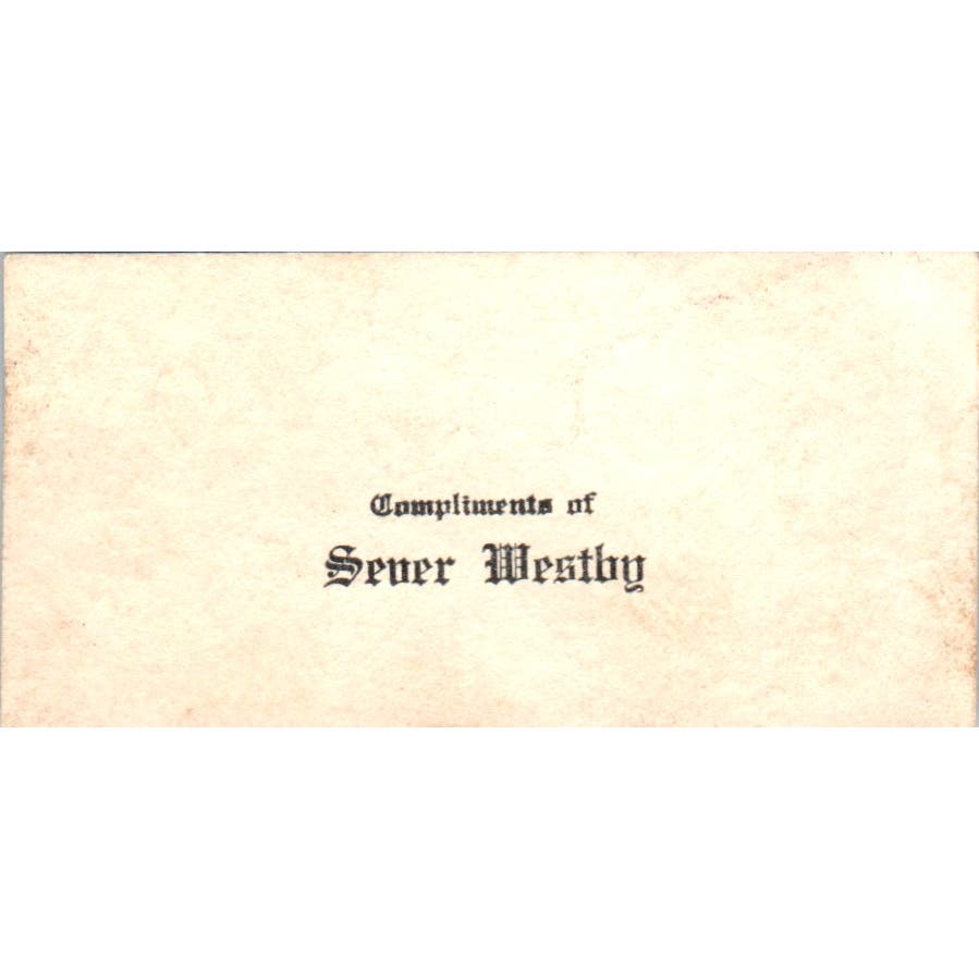 Compliments of Sever Westby Vintage Calling Card AF1
