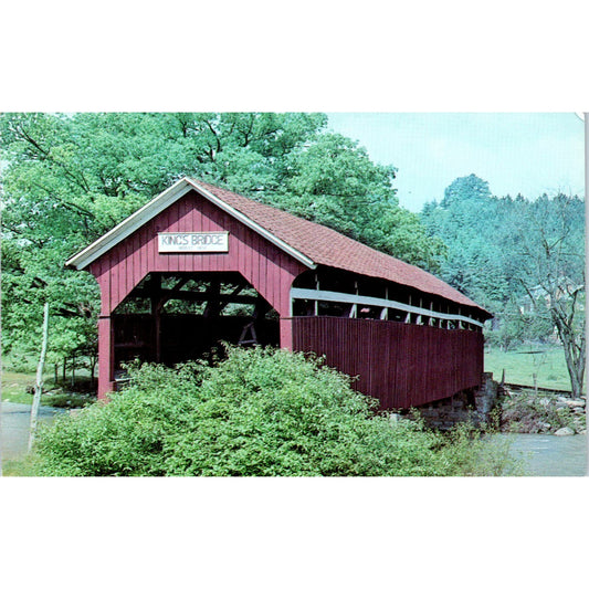 King's Bridge Somerset County Lexington PA Vintage Covered Bridge Postcard PD3