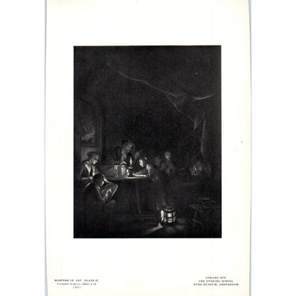 The Evening School - Gerard Dou c1905 Art Print D15