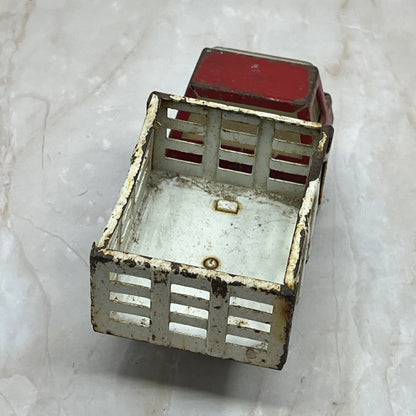 Vintage Cattle/Live Stock Pickup Farm Truck Pressed Steel Red Japan 4.25" TH5