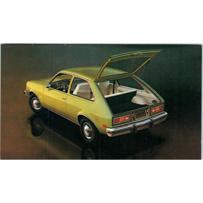 Chevrolet Chevy 1977 Chevette Hatchback Coupe Green Vintage Postcard PC12