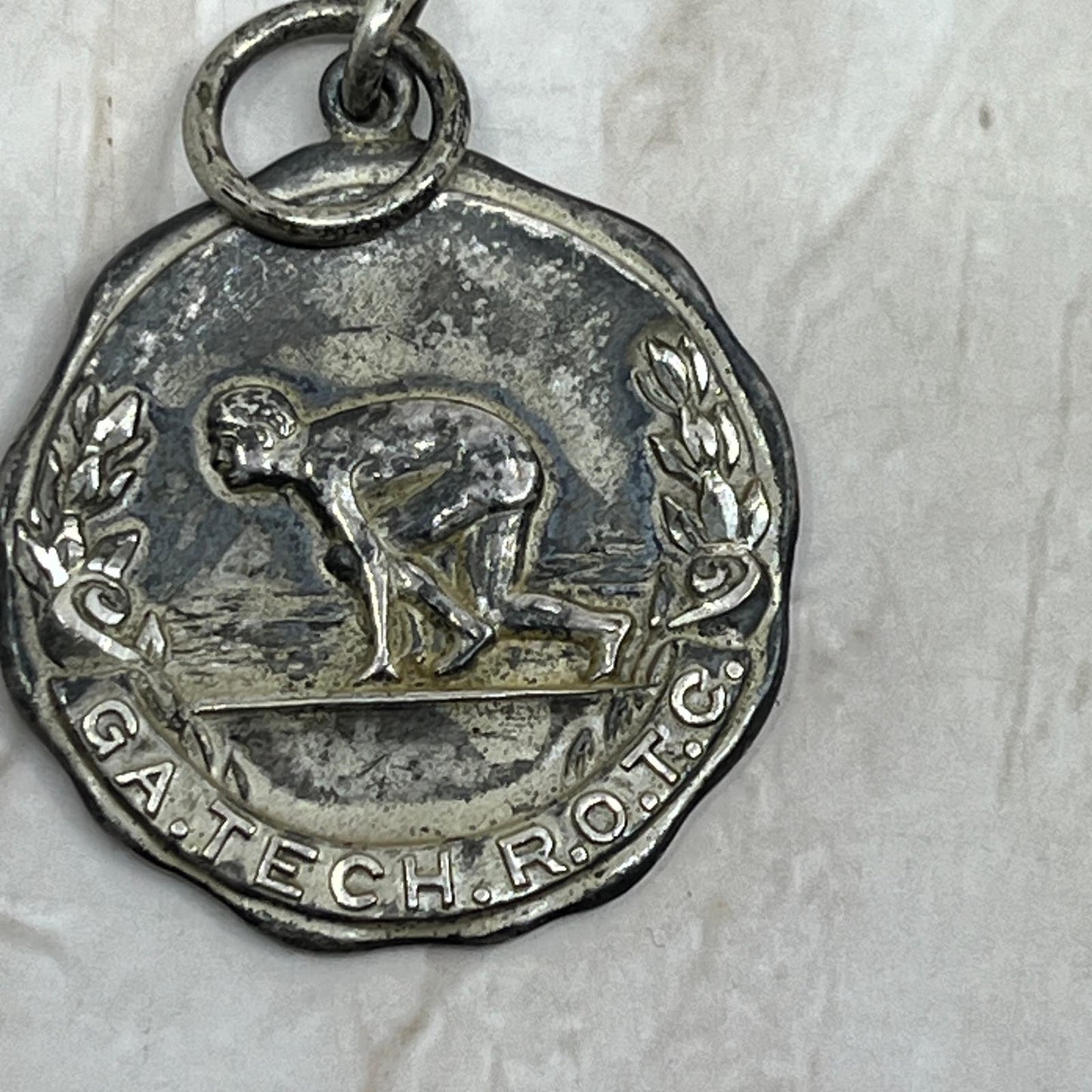 1920s Georgia Tech R.O.T.C. Track Meet Sterling Silver Medallion Medal SB3