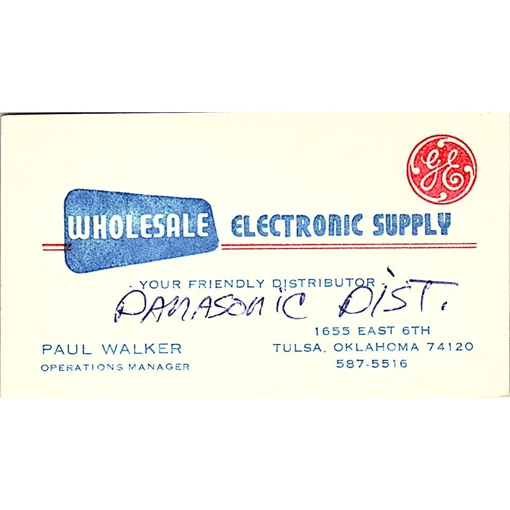 Wholesale Electronic Supply Paul Walker Tulsa Oklahoma Business Card SF4-B1