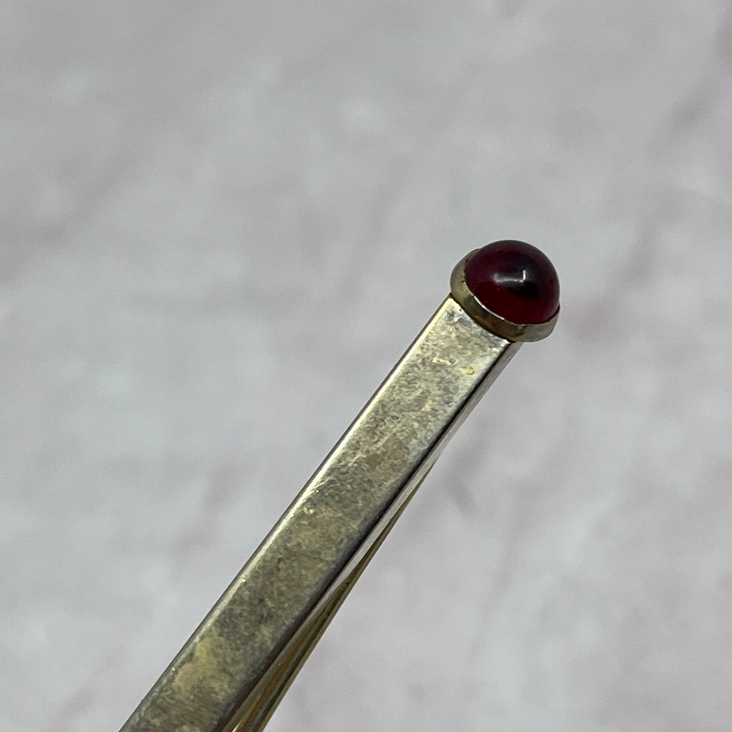 Vintage Anson Brass Tie Bar Mechanical Pocket Pencil Simulated Red Gemstone SE5