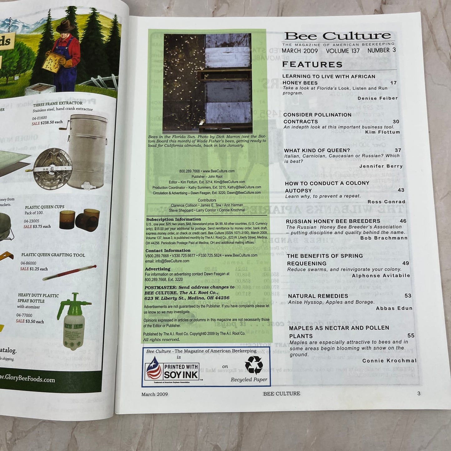 2009 March - Bee Culture Magazine - Bees Beekeeping Honey M9