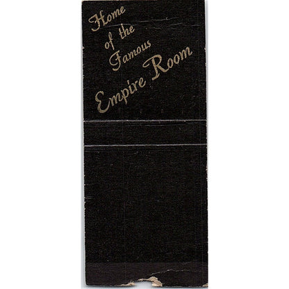 The Palmer House Hotel Empire Room Chicago Vintage Matchbook Cover SF3-Y3
