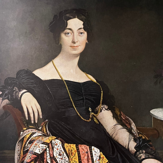 Madame LeBlanc Portrait - Ingres Vintage Art Print 9x12 V6