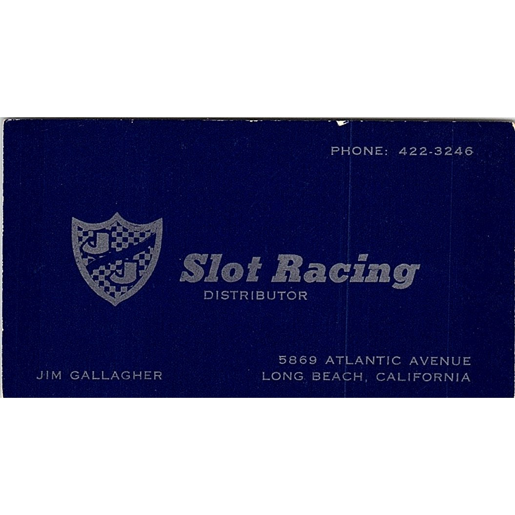 Slot Racing Distributor Jim Gallagher Long Beach CA Vintage Business Card SF3-B4
