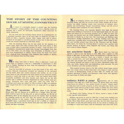The Story of the Counting House Mystic CT Vintage c1970 Travel Brochure SAI1-2