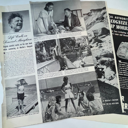 Somerset Maugham at Martha's Vineyard 3 Pages 1940s WWII Era Article V30-1