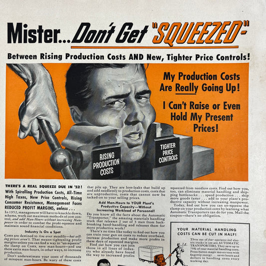 101 Transporter Automatic Products Chicago 1951 Magazine Ad FL6-10