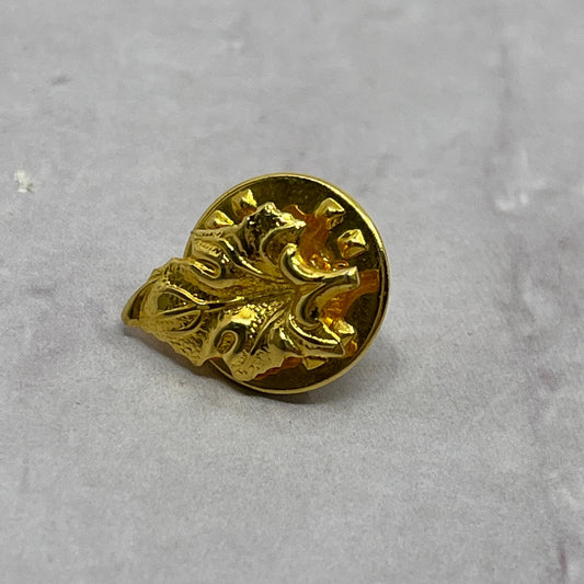 Vintage Gold Tone Oak Leaf Lapel Pin Pinback Button SB7-SPB
