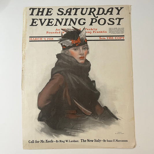 The Saturday Evening Post COVER ONLY Neysa McMein 1918 Mar 9 V1-8