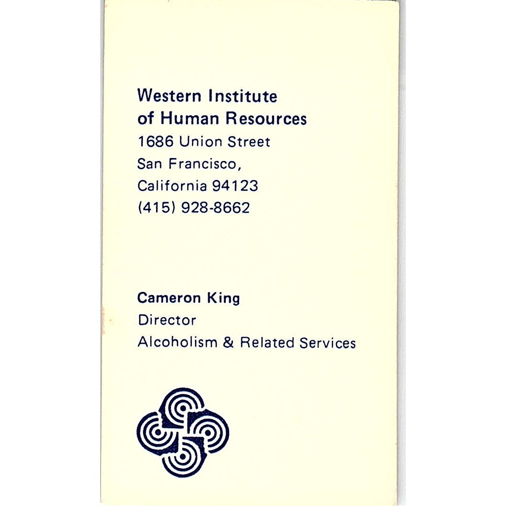 Cameron King Western Institute of Human Resources San Francisco Card SD9-B10