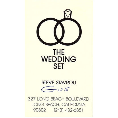 The Wedding Set Steve Stavrou Long Beach CA Vintage Business Card SB4-B2