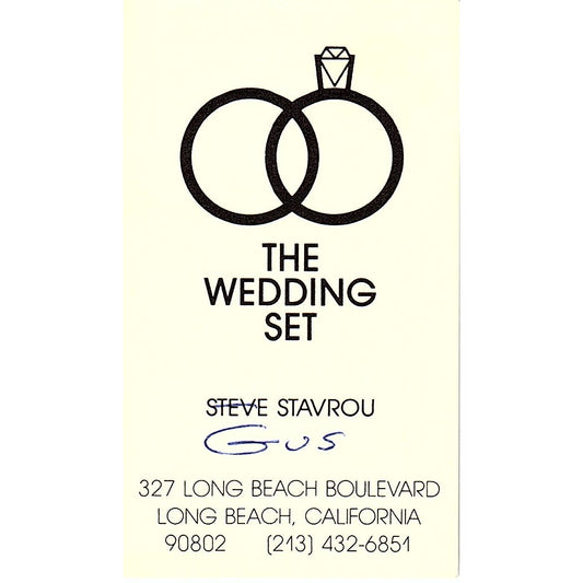 The Wedding Set Steve Stavrou Long Beach CA Vintage Business Card SB4-B2