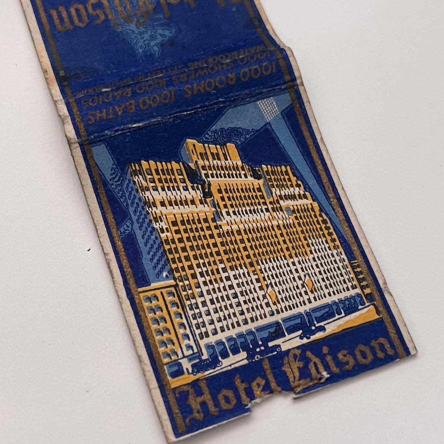 Hotel Edison Broadway New York Vintage Matchbook Cover TB8-MB-11