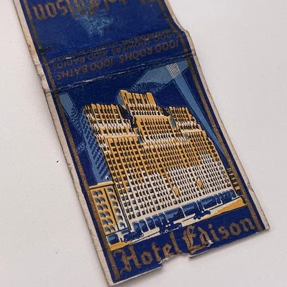 Hotel Edison Broadway New York Vintage Matchbook Cover TB8-MB-11