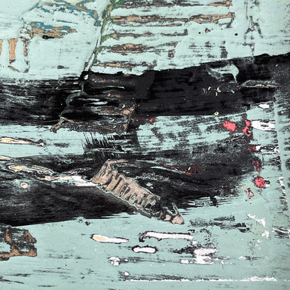 Original Grunge Minimalist Modern Art Collage Painting 8.5x11 "Virason" Signed