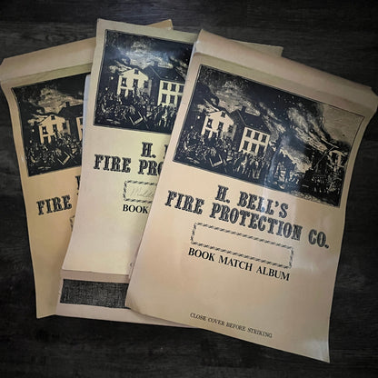 Set of 3 Vintage H. Bell's Fire Protection Co Novelty Matchbook Albums Empty V36