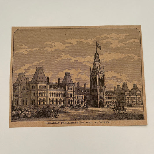 Canadian Parliament Building, At Ottawa 1894 Art Engraving SAG4-8