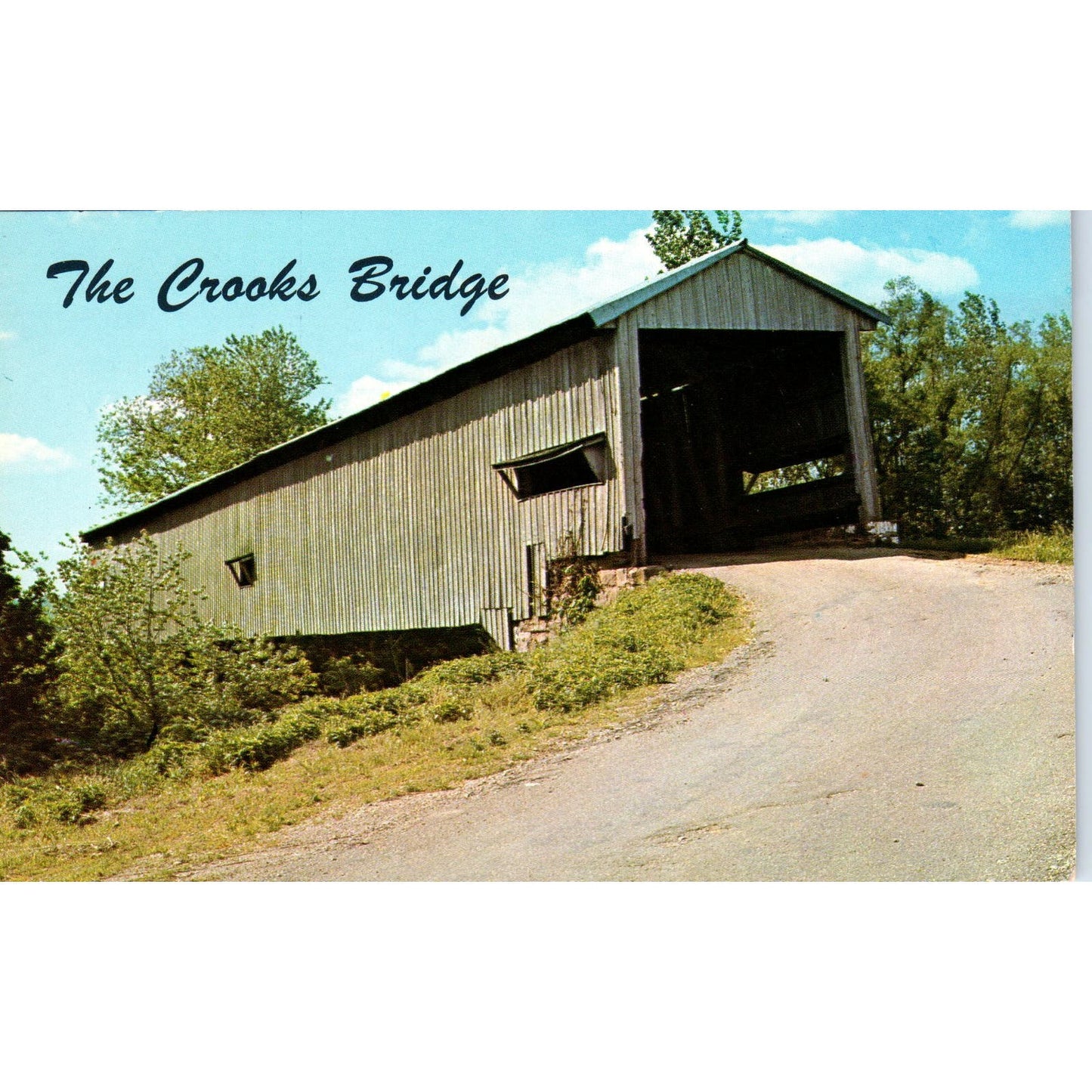 The Crooks Bridge Parke County Indiana Vintage Covered Bridge Postcard PD3