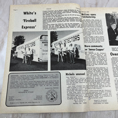 1976 Feb White's Electronics Discover Newsletter Metal Detectors Treasure M19