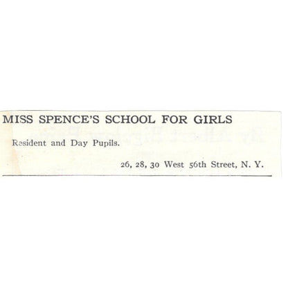Miss Spence's School for Girls NY c1918 Original Magazine Advertisement AE5-SA10
