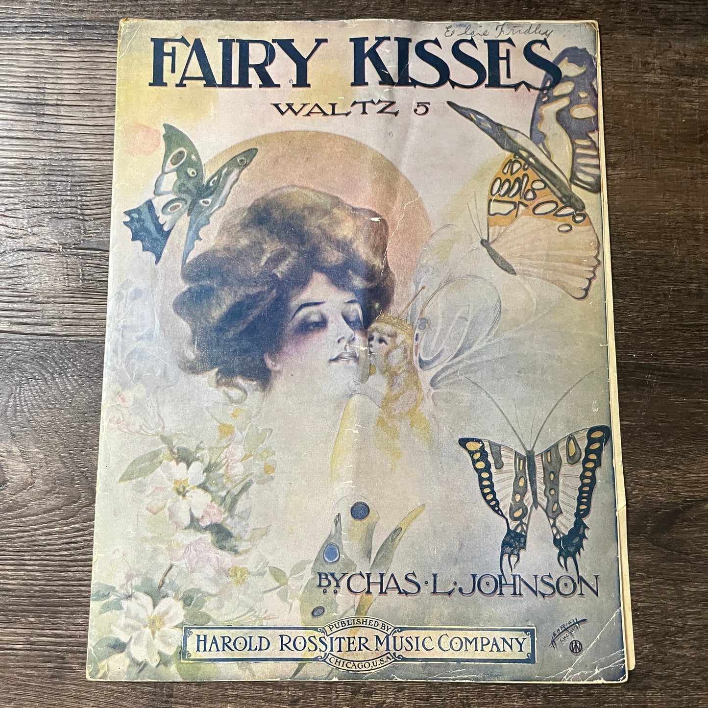 Fairy Kisses Waltz 5 by Chas L Johnson 1908 Sheet Music V13