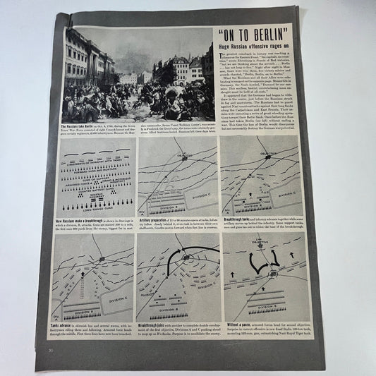On to Berlin - Russian Offensive 2 Pages 1940s WWII Era Article V29-5