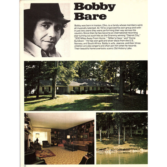 Bobby Bare - Johnny Rodriguez Double Sided Bio & Home 1977 Photo Print AF3-6