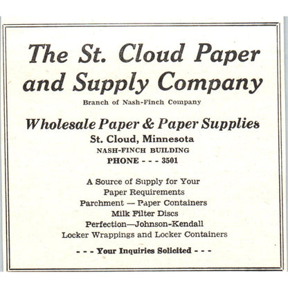 The St. Cloud Paper and Supply Company Minnesota 1953 Ad AE9-DC2