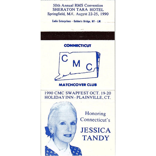 Jessica Tandy Connecticut Matchcover Club 1993 Vintage Matchbook TB6-MB2-7