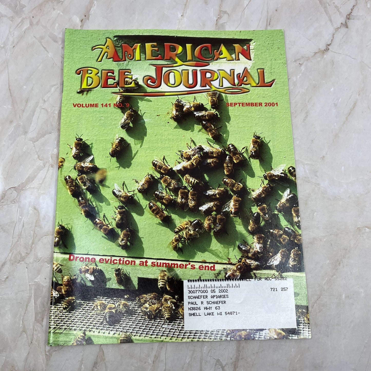 2001 Sept American Bee Journal Magazine Bees Beekeeping Honey M7
