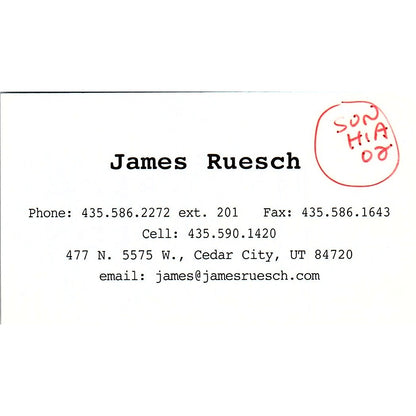 James Ruesch Scrapbooking Cedar City UT Vintage Business Card SC9-B11