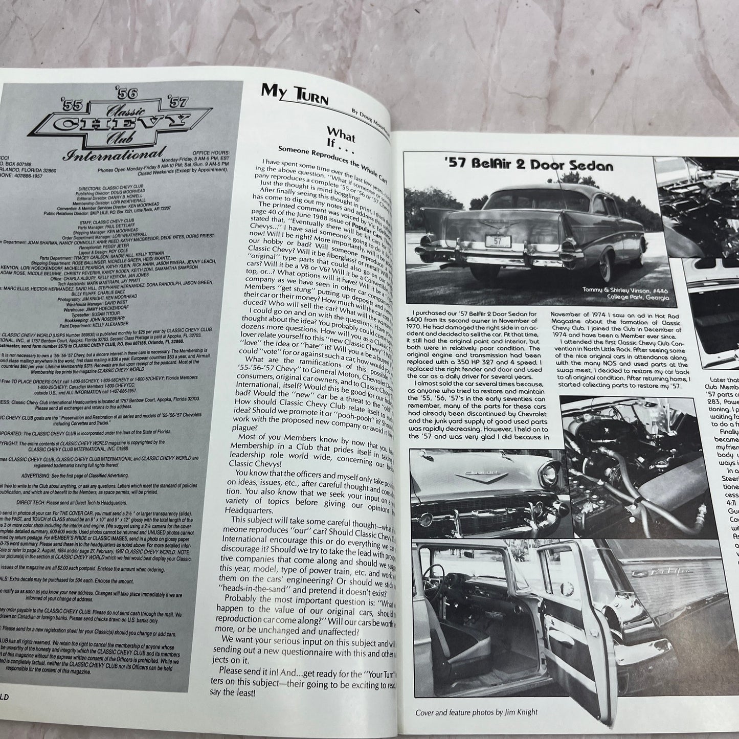 Tommy Vinson Sedan - '55, '56, '57 Classic Chevy World Magazine - Sep 1988 M31