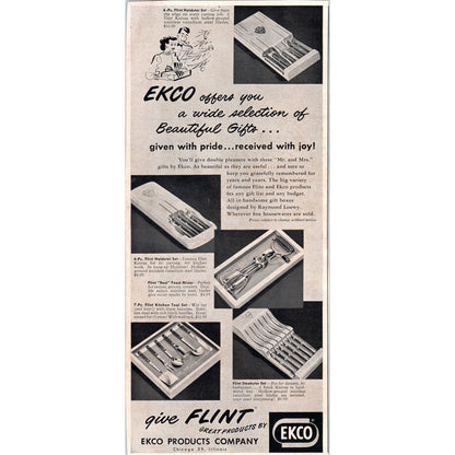 Ekco Products Company Christmas Gift Ideas Chicago 1951 Magazine Ad D17
