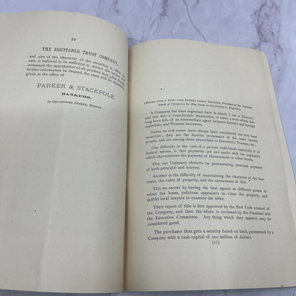 1873 Parker & Stackpole Real Estate Bonds Equitable Trust New London Book TC5-RD