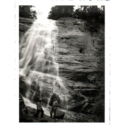 1920s Original Photo 2 Men Standing Below Arethusa Falls NH 3x4" AE6