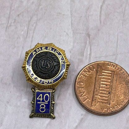 Vintage Brass U.S. American Legion 40/8 Badge Pin Pinback SF4