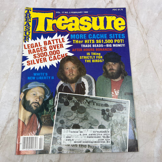 1986 Feb - Treasure Magazine - Treasure Hunting Metal Detecting Gold Coins M10