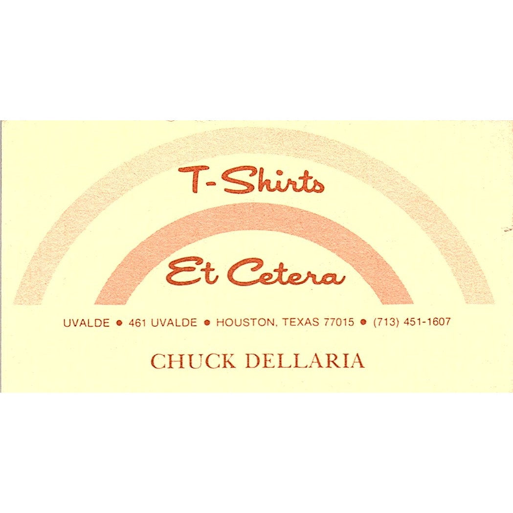 T-Shirts Et Cetera Chuck Dellaria Houston Vintage Business Card SE5-B5