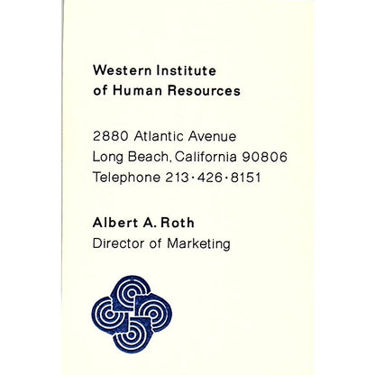 Albert A Roth Western Institute of Human Resources Long Beach Vtg Card SD9-B11